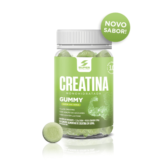 Super Gummy Creatina Sabor Uva Verde (60 gomas)