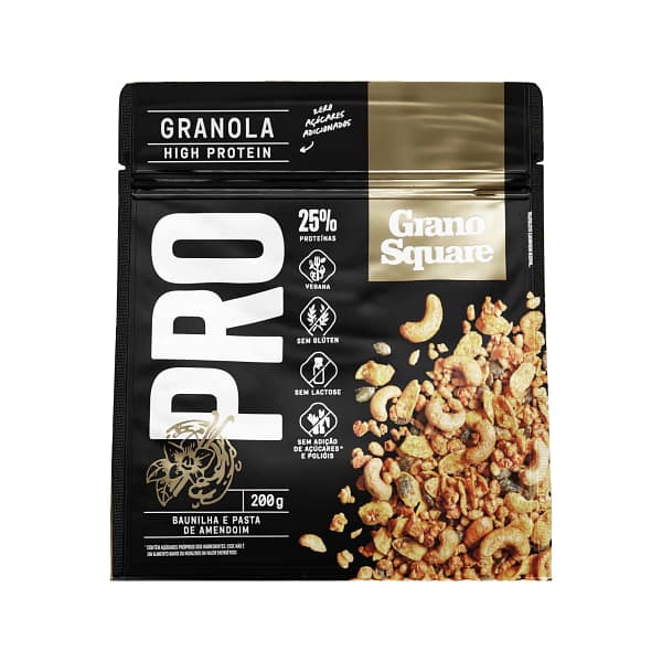 Granola GranoSquare PRO Baunilha e Pasta de Amendoim 200g