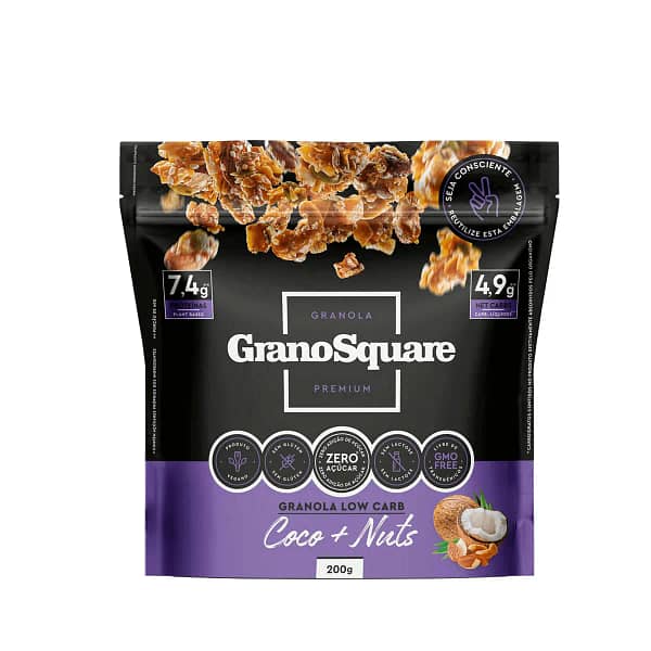Granola Premium Low Carb Protein Coco&Nuts GranoSquare 200g